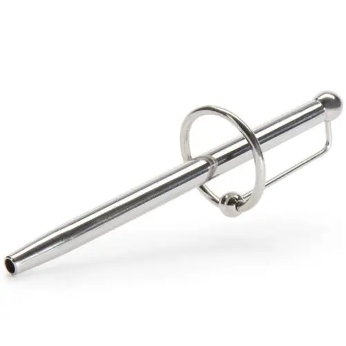 Titus Stainless Steel Through-Hole Prince's Wand with Glans Ring
