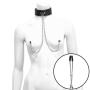 DOMINIX Deluxe Leather Collar with Nipple Clamps