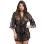 Worldgirl Flaunt Me Black Lace Robe