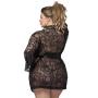 Worldgirl Plus Size Flaunt Me Black Lace Robe