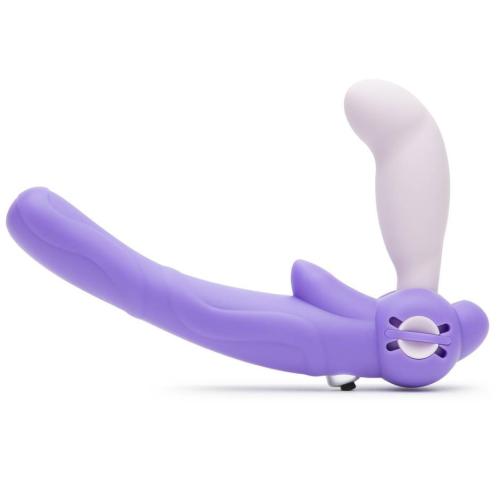 Worldgirl Double Delight Adjustable Purple Vibrating Strapless Strap-On