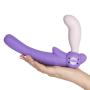 Worldgirl Double Delight Adjustable Purple Vibrating Strapless Strap-On