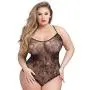 Worldgirl Plus Size Crotchless Lace Spaghetti Strap Body