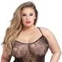 Worldgirl Plus Size Crotchless Lace Spaghetti Strap Body