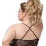 Worldgirl Plus Size Crotchless Lace Spaghetti Strap Body