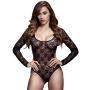 Baci Lingerie Open Back Crotchless Long Sleeve Lace Body Baci Lingerie Open Back Crotchless Long Sleeve Lace Body