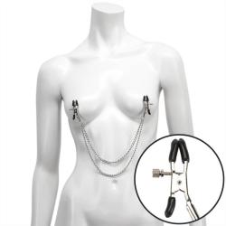 Bondage Boutique Adjustable Nipple Clamps with Double Chain