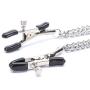 Bondage Boutique Adjustable Nipple Clamps with Double Chain