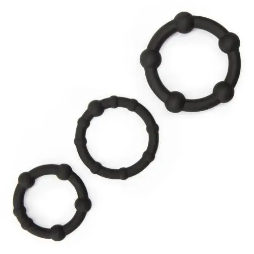 Worldgirl Get Hard Beaded Silicone Cock Ring Set (3 Pack) Worldgirl Get Hard Beaded Silicone Cock Ring Set (3 Pack)