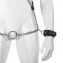 DOMINIX Deluxe Leather and Chain Harness with Cock Ring and Cuffs
