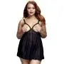 Baci Lingerie Plus Size Open Cup Black Polka Dot Babydoll Baci Lingerie Plus Size Open Cup Black Polka Dot Babydoll