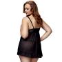 Baci Lingerie Plus Size Open Cup Black Polka Dot Babydoll