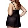 Baci Lingerie Plus Size Open Cup Black Polka Dot Babydoll Baci Lingerie Plus Size Open Cup Black Polka Dot Babydoll