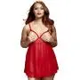 Baci Lingerie Plus Size Open Cup Red Polka Dot Babydoll