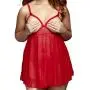 Baci Lingerie Plus Size Open Cup Red Polka Dot Babydoll