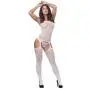 Worldgirl White Fishnet and Lace Bodystocking