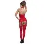 Worldgirl Red All-In-One Sheer Dress and Stockings Set Worldgirl Red All-In-One Sheer Dress and Stockings Set