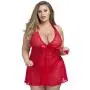 Worldgirl Plus Size Unwrap Me Red Lace Babydoll Worldgirl Plus Size Unwrap Me Red Lace Babydoll