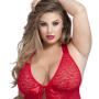 Worldgirl Plus Size Unwrap Me Red Lace Babydoll