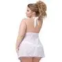 Worldgirl Plus Size Unwrap Me White Lace Babydoll