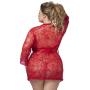 Worldgirl Plus Size Flaunt Me Red Lace Robe