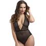 Worldgirl Crotchless Deep Plunge Black Mesh Body