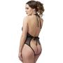 Worldgirl Crotchless Deep Plunge Black Mesh Body