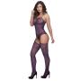 Worldgirl Plum Fishnet and Lace Bodystocking