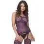 Worldgirl Plum Fishnet and Lace Bodystocking