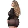 Worldgirl Plus Size Long Sleeve Black Mini Dress Worldgirl Plus Size Long Sleeve Black Mini Dress