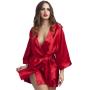Worldgirl Short Red Satin Robe