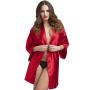 Worldgirl Short Red Satin Robe