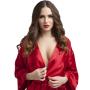 Worldgirl Short Red Satin Robe