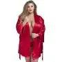 Worldgirl Plus Size Short Red Satin Robe Worldgirl Plus Size Short Red Satin Robe