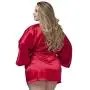 Worldgirl Plus Size Short Red Satin Robe Worldgirl Plus Size Short Red Satin Robe