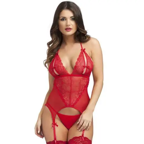 Worldgirl Red Peek-A-Boo Merry Widow Bustier