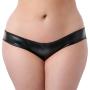 Worldgirl Plus Size Wet Look Open-Back Briefs