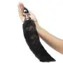 DOMINIX Large Stainless Steel Faux Fur Animal Tail Butt Plug