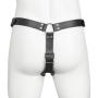 DOMINIX Deluxe Leather Harness with Butt Plug and Cock Cage