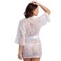 Worldgirl Flaunt Me White Floral Lace Robe