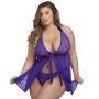 Worldgirl Plus Size Unwrap Me Purple Lace Babydoll Worldgirl Plus Size Unwrap Me Purple Lace Babydoll
