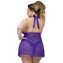 Worldgirl Plus Size Unwrap Me Purple Lace Babydoll Worldgirl Plus Size Unwrap Me Purple Lace Babydoll