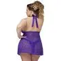 Worldgirl Plus Size Unwrap Me Purple Lace Babydoll