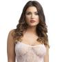 Worldgirl White Crotchless Lace Spaghetti Strap Body