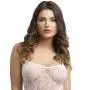 Worldgirl White Crotchless Lace Spaghetti Strap Body