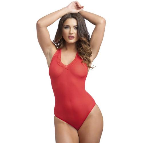 Worldgirl Red Crotchless Halterneck Body