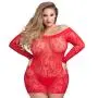 Worldgirl Plus Size Red Long Sleeve Lace Mini Dress Worldgirl Plus Size Red Long Sleeve Lace Mini Dress