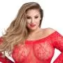 Worldgirl Plus Size Red Long Sleeve Lace Mini Dress Worldgirl Plus Size Red Long Sleeve Lace Mini Dress