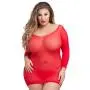 Worldgirl Plus Size Long Sleeve Red Mini Dress Worldgirl Plus Size Long Sleeve Red Mini Dress