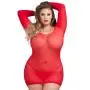 Worldgirl Plus Size Long Sleeve Red Mini Dress Worldgirl Plus Size Long Sleeve Red Mini Dress